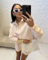 kombinezon koszulowy la milla w paski biało żółte xs/s m/l www.butiklatuss.pl