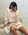 kombinezon koszulowy la milla w paski biało żółte xs/s m/l www.butiklatuss.pl