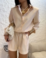 kombinezon koszulowy la milla w paski biało żółte xs/s m/l www.butiklatuss.pl