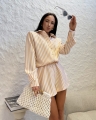 kombinezon koszulowy la milla w paski biało żółte xs/s m/l www.butiklatuss.pl