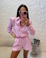 kombinezon koszulowy la milla w paski biało różowe xs/s m/l www.butiklatuss.pl