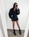 spodnico spodenki la milla czarne z rozcieciem www.butiklatuss.pl