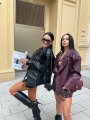 kurtka ramoneska la milla czarna o dluzszym oversizowym kroju rozmiar uniwersalny www.butiklatuss.pl dluga oversize