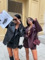 kurtka ramoneska la milla czarna o dluzszym oversizowym kroju rozmiar uniwersalny www.butiklatuss.pl dluga oversize