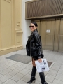 kurtka ramoneska la milla czarna o dluzszym oversizowym kroju rozmiar uniwersalny www.butiklatuss.pl dluga oversize