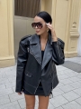kurtka ramoneska la milla czarna o dluzszym oversizowym kroju rozmiar uniwersalny www.butiklatuss.pl dluga oversize
