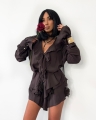 koszula la milla czekoladowa z zabotem z falbankami www.butiklatuss.pl