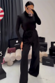 spodnie la milla czarne szeroka nogawka z roza www.butiklatuss.pl 3.png