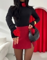 golf la milla czarny z rozami czerwonymi czerwone roze s m l www.butiklatuss.pl