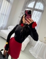 golf la milla czarny z rozami czerwonymi czerwone roze s m l www.butiklatuss.pl