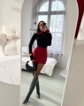 golf la milla czarny z rozami czerwonymi czerwone roze s m l www.butiklatuss.pl